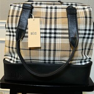 BEIS Mini Weekender Bag - Plaid